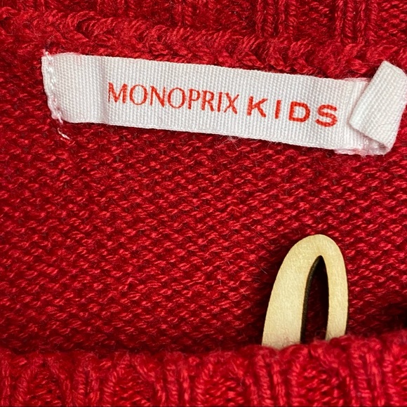Monoprix Red Braided Cable Knit Longsleeve Sweater [Women’s XS] [Girls’ 12] EUC - Picture 8 of 9